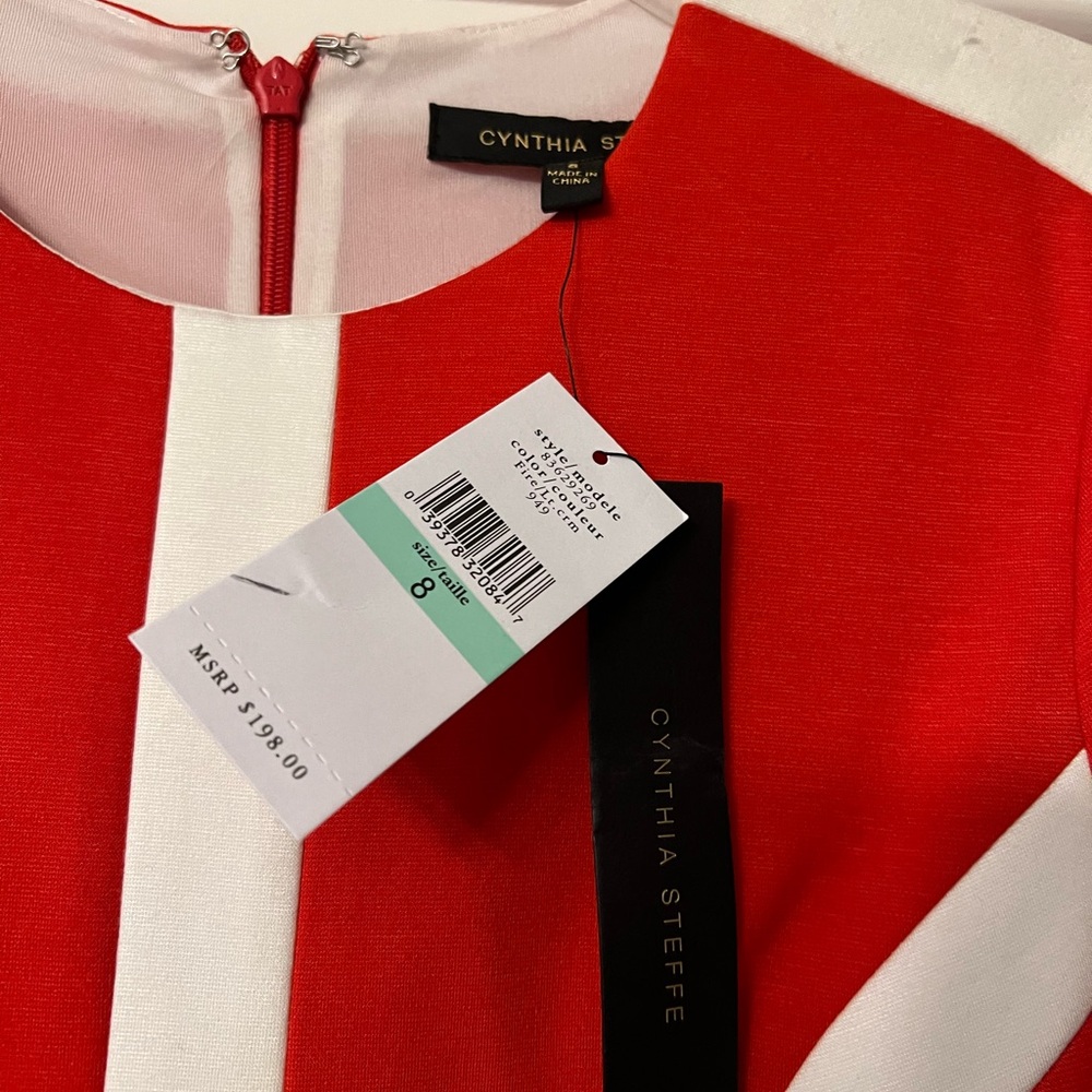 Cynthia Steffe Vibrant Red and White Dress